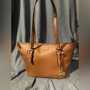 Michael Kors brown Marilyn Medium Saffiano Leather Tote Bag